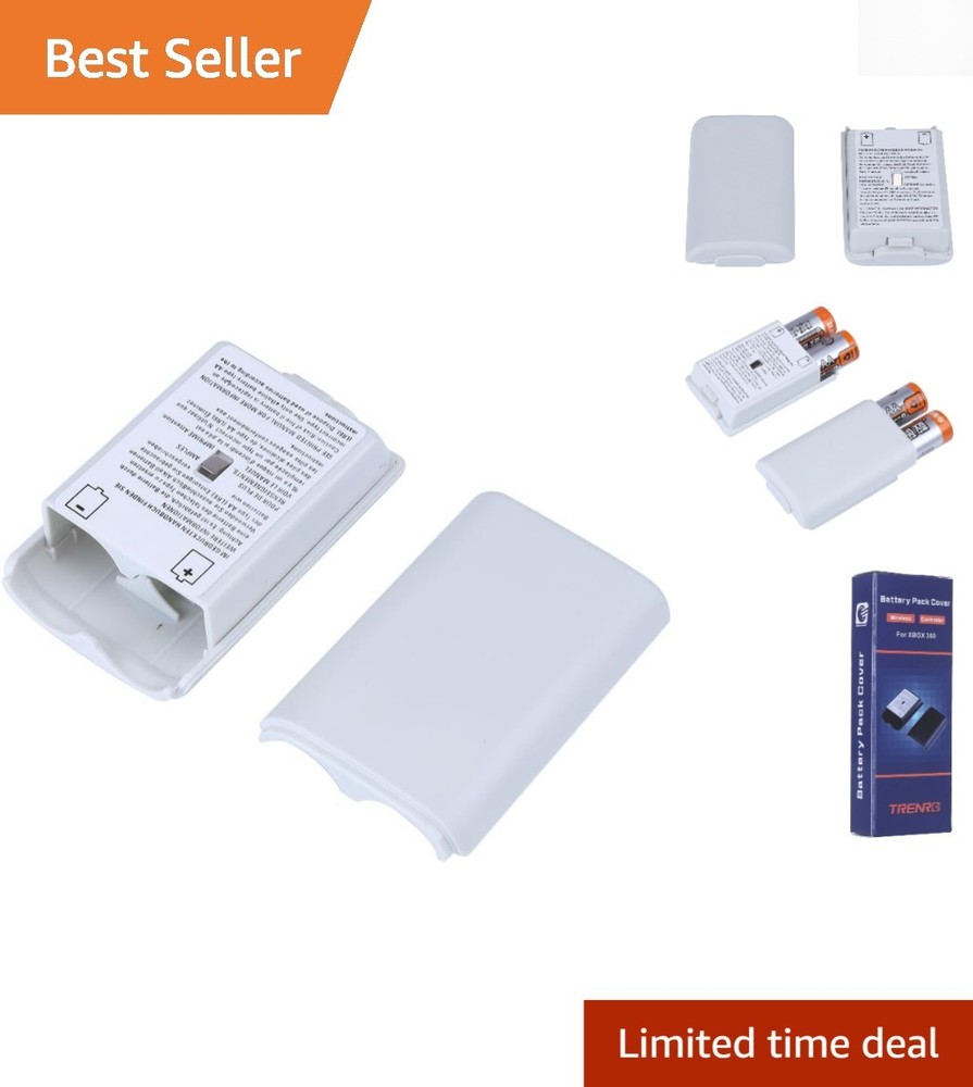 White Battery Pack Cover Kit - 2X for Xbox 360 Controller Protection