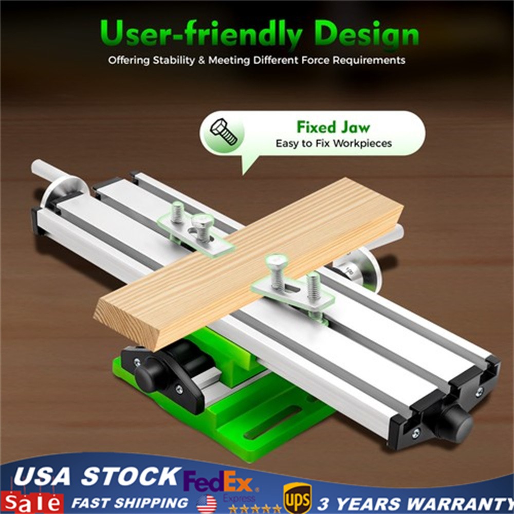 Cross Slide Drill Press Bench Axis Mill Machine Work Table Compound Vise Vice