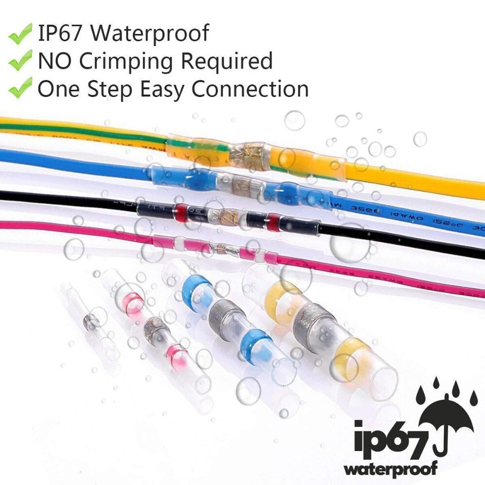 1000PCS Waterproof Solder Stick Seal Sleeve Heat Shrink Butt Wire Connectors Kit