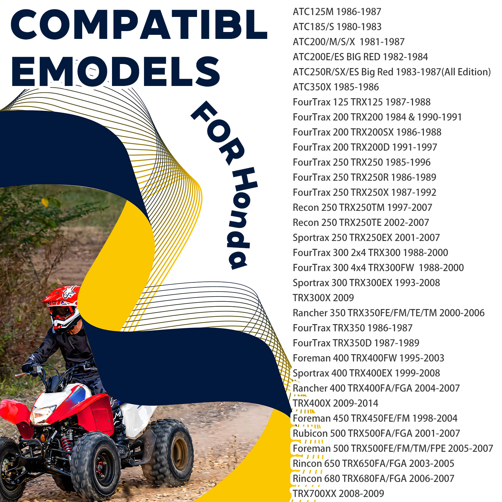 2 Handle Grips 53165-958-010 For Honda Rancher 350 TRX350FE/FM/TE/TM 2000-2006