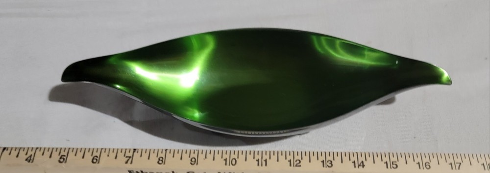 Wallace Green Enamel & Silver Plate Long Modernist Bowl/Dish