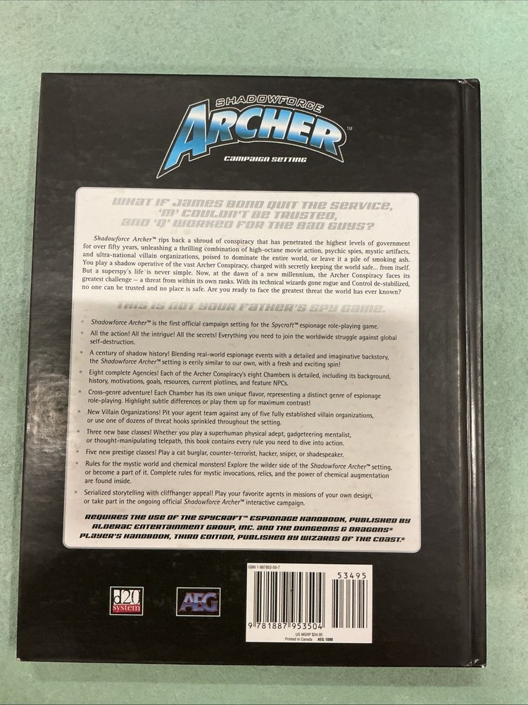 Shadowforce Archer A Spycraft Campaign Setting Hardcover