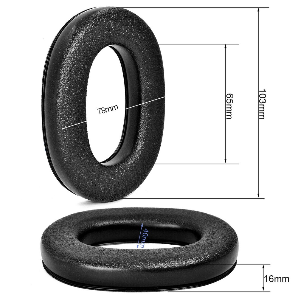 For 3M WorkTunes Connect Hearing Protector 2Pcs Replacement Ear Pads Black
