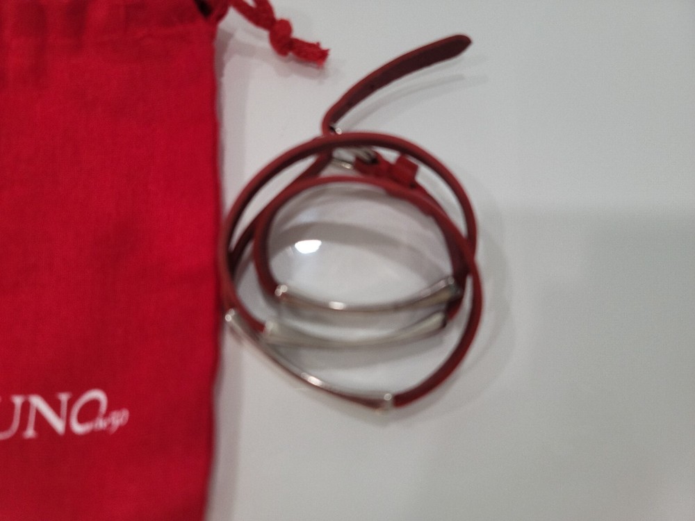Unode50 Wraparound Red Leather Bracelet 100%Spain