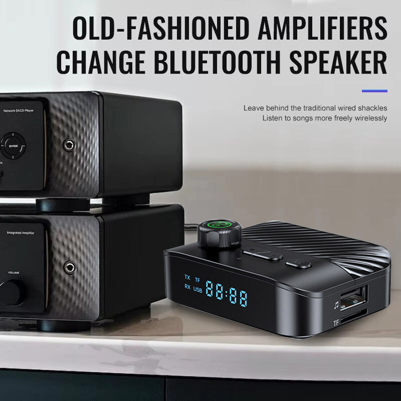 Bluetooth 5.3 Receiver Transmitter Wireless 3.5mm AUX to 2 RCA USB Audio Adapter