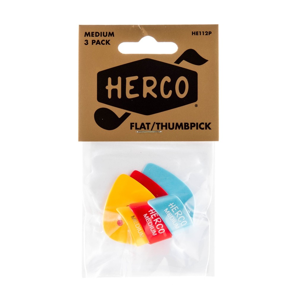 Herco Thumb Picks Flat Pick Medium 3 Picks HE112P