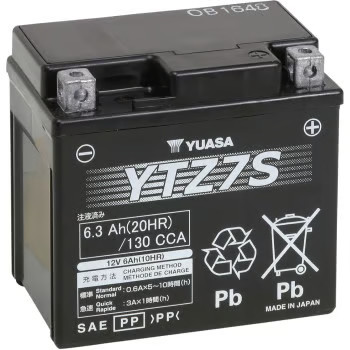 Yuasa Factory Activated Maintenance Free Battery - YTZ7S Motorcycle ATV/UTV PWC