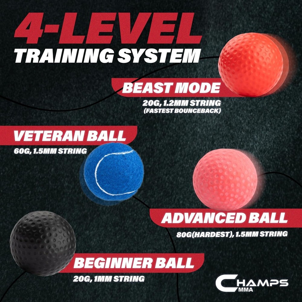 Complete Boxing Reflex Ball Set with App - Improve Speed & Coordination Easily