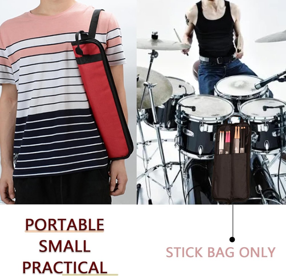 Portable Drumstick Storage Case, Small Hanging Holder With Hooks Inside for Drum