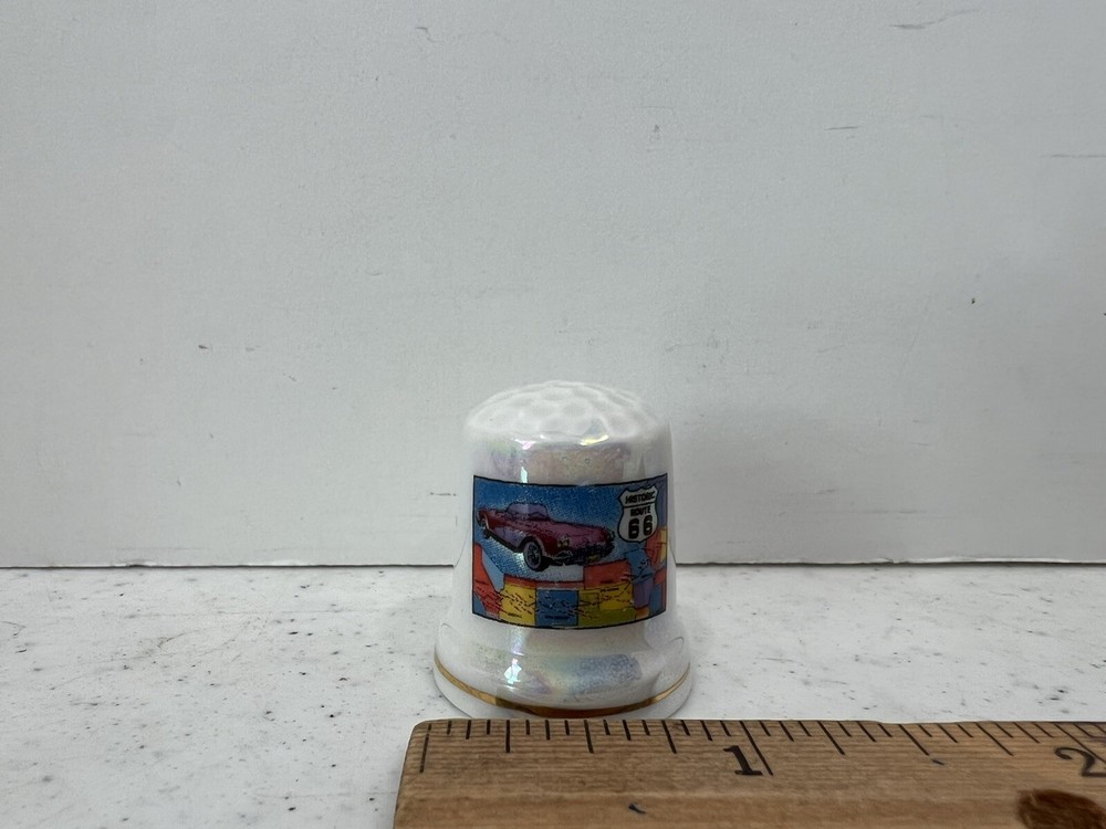 Route 66 Souvenir Ceramic Thimble Excellent