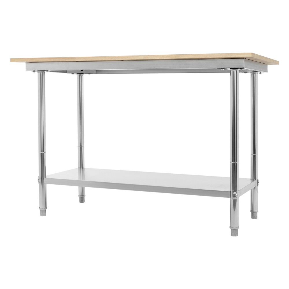 Oak Wood Top Work Table Workbench Work Table with Undershelf 500kg Load Capacity