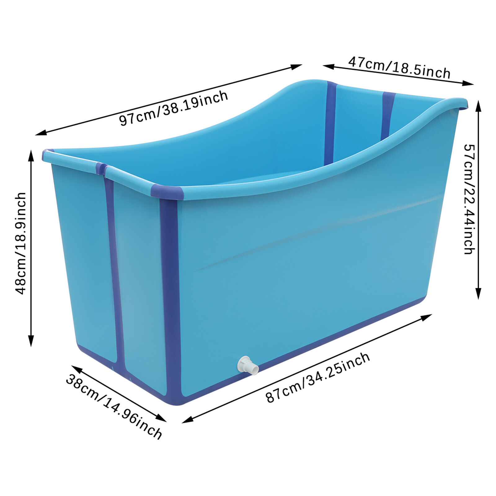 Portable Foldable Bathtub, Collapsible Children's Bathtub for Children Blue