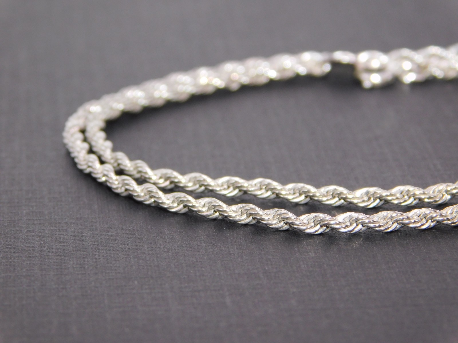 Vintage TRIFARI Silver Tone Rope Chain Choker Necklace & Bracelet Lot