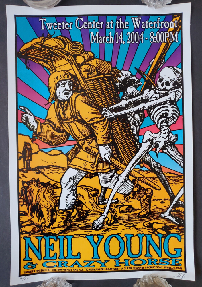 Rarest Neil Young MINT SIGNED & Numbered Ltd Edition (#61/100) 2004 AOR Poster