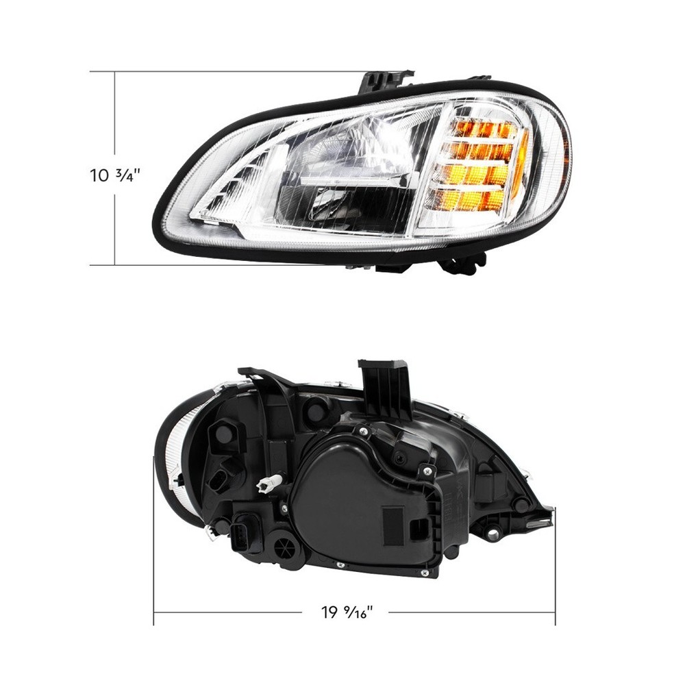 Full LED Headlight for 2003-2024 Freightliner M2 in Chrome for Driver Side