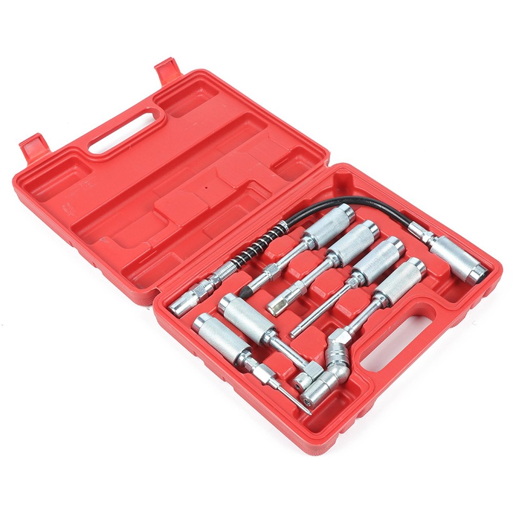 7 pcs Grease Gun Adapter Fitting Set Lubrication Hose Replacement Kit