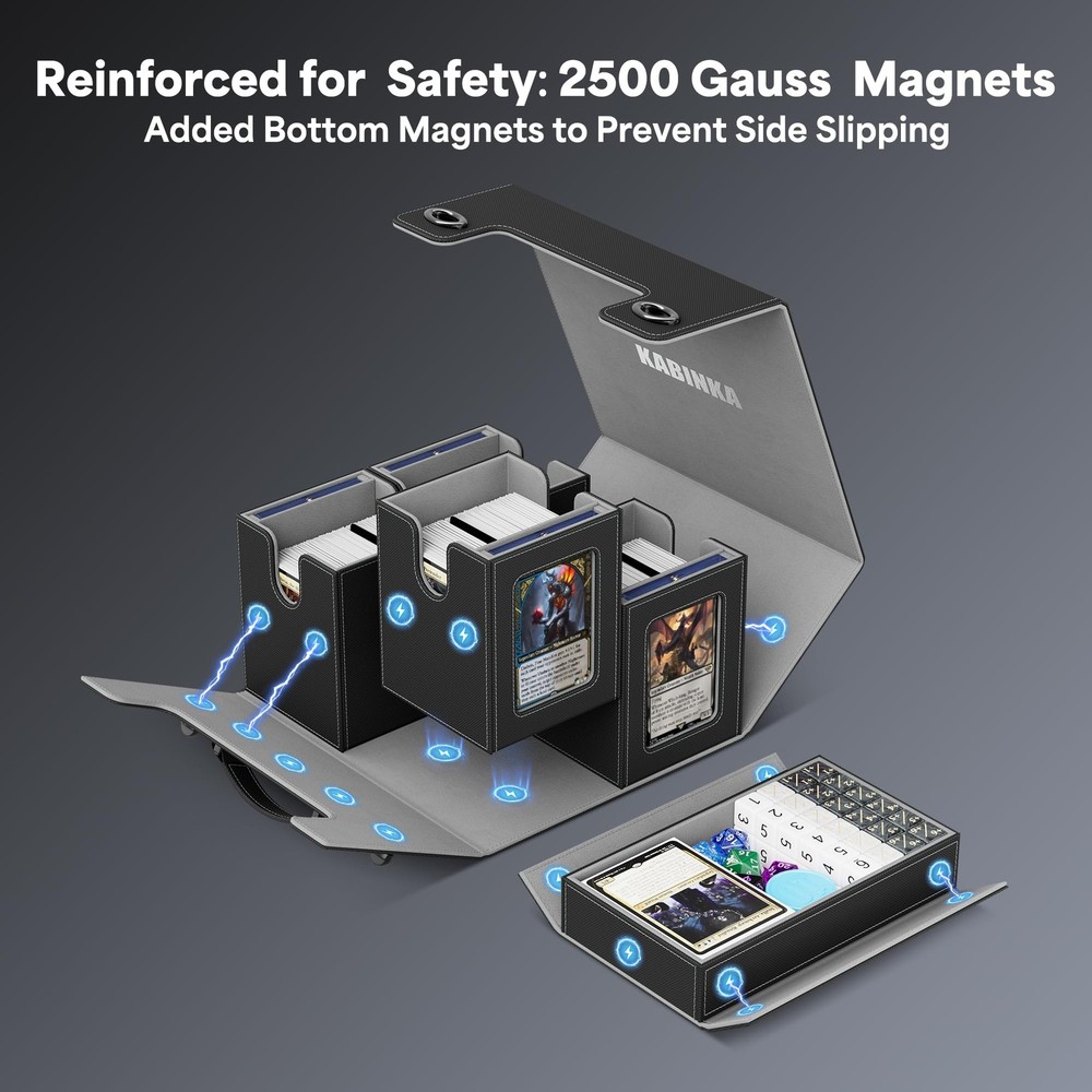 Commander Deck Box for MTG with Handle, Multi Deck Case with Large Dice Tray ...