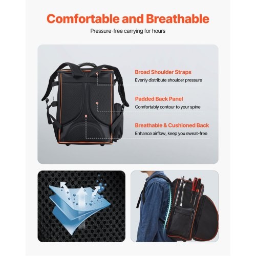 Welding Backpack 356L Welder Backpack for Tools and Helmet 600D Polyester