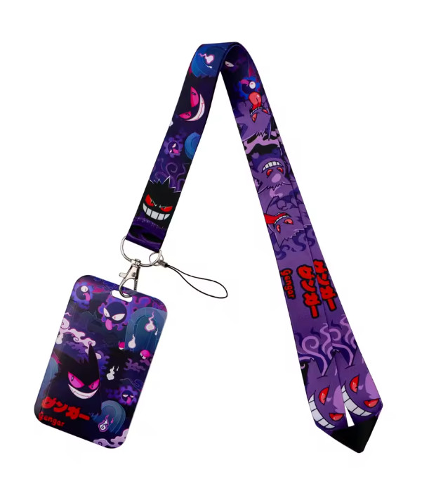 Pokemon Gengar Lanyard Keychain with ID Holder