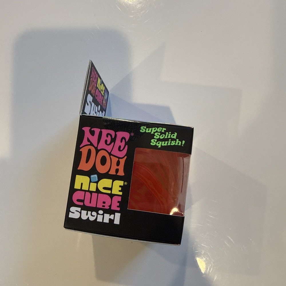 ORANGE Schylling NeeDoh Nice Cube Swirl. Super Solid Squish AUTHENTIC