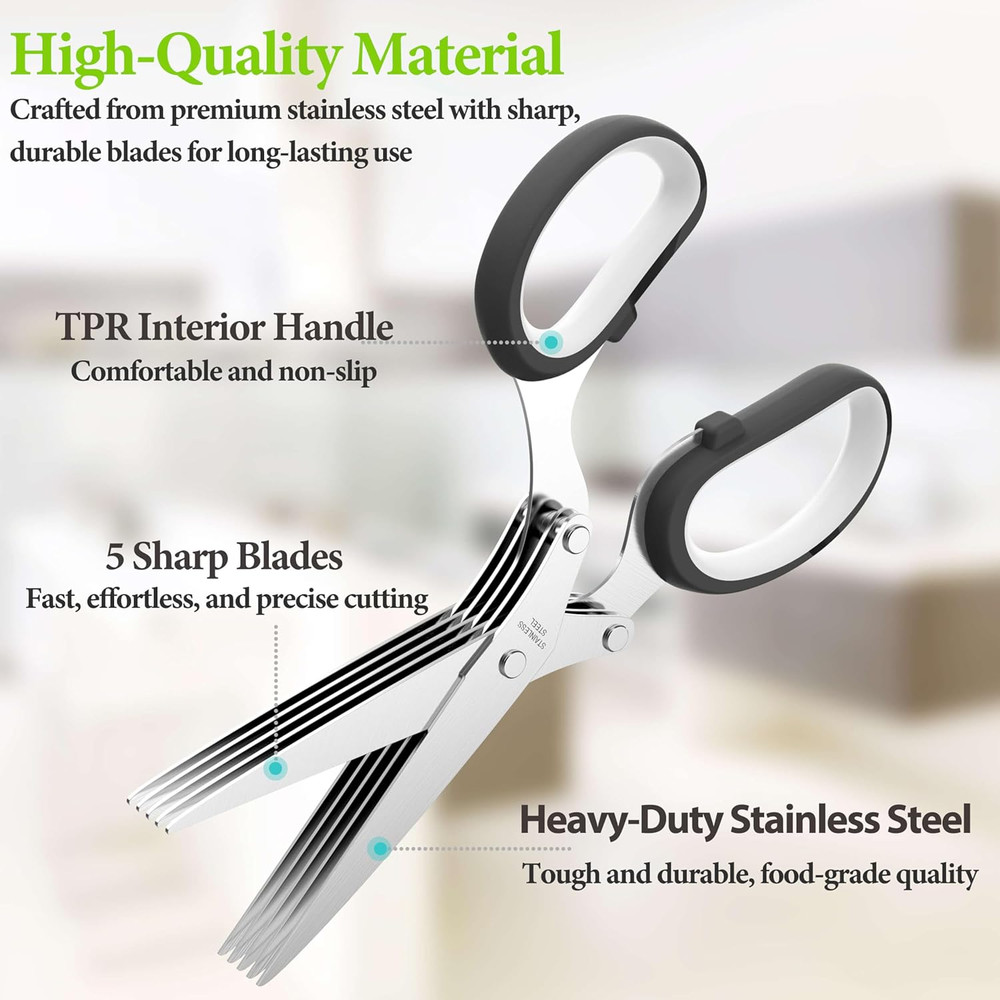 2025 Upgraded Herb Scissors, Effortless Herb Shears Cutter Tool with Sharp Stain