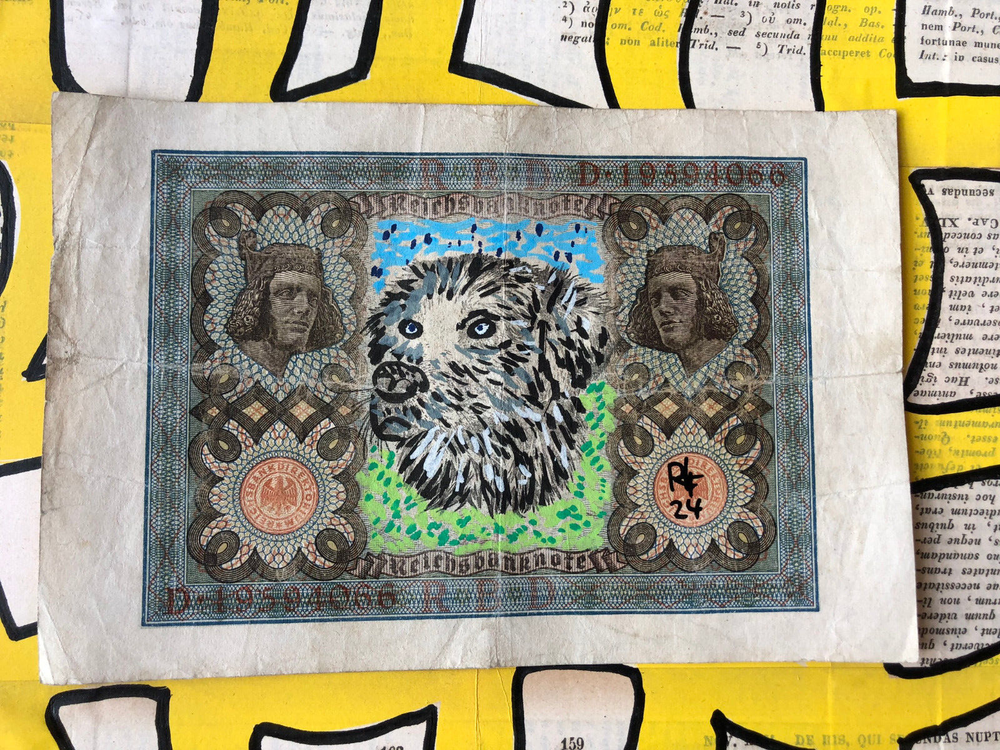 100 Mark note from 1920 - altered by banknote artist