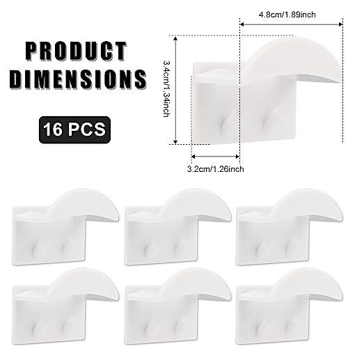 16 PCS Adhesive Hat Hooks for Wall Baseball Cap Rack Hat Wall Hanger
