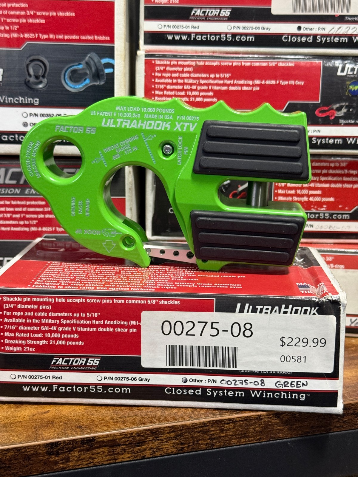 Factor 55 UltraHook XTV - Green 10,000# [Part# 00275-08]