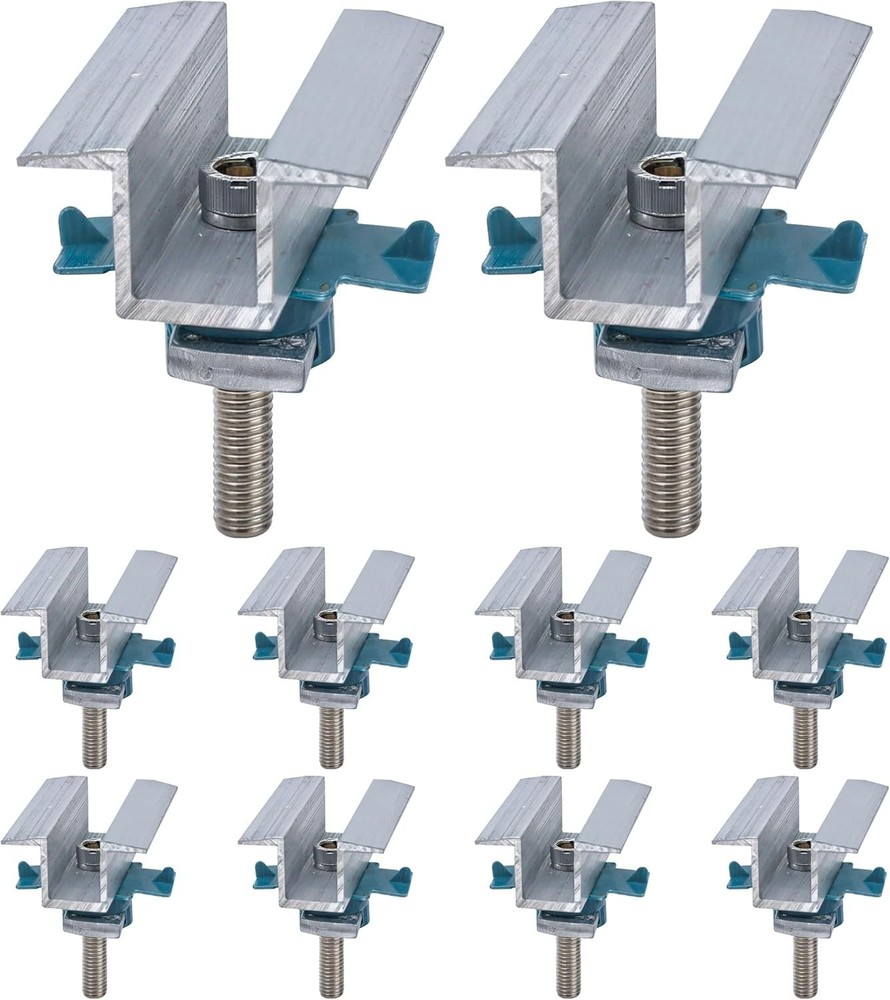 10Pcs Solar Panel Clamps For Unistrut System, Mounting Clamp Bracket Adjustable
