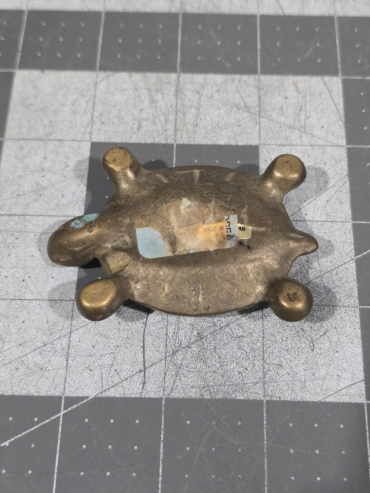 Brass Turtle Paperweight Shelf Sitter