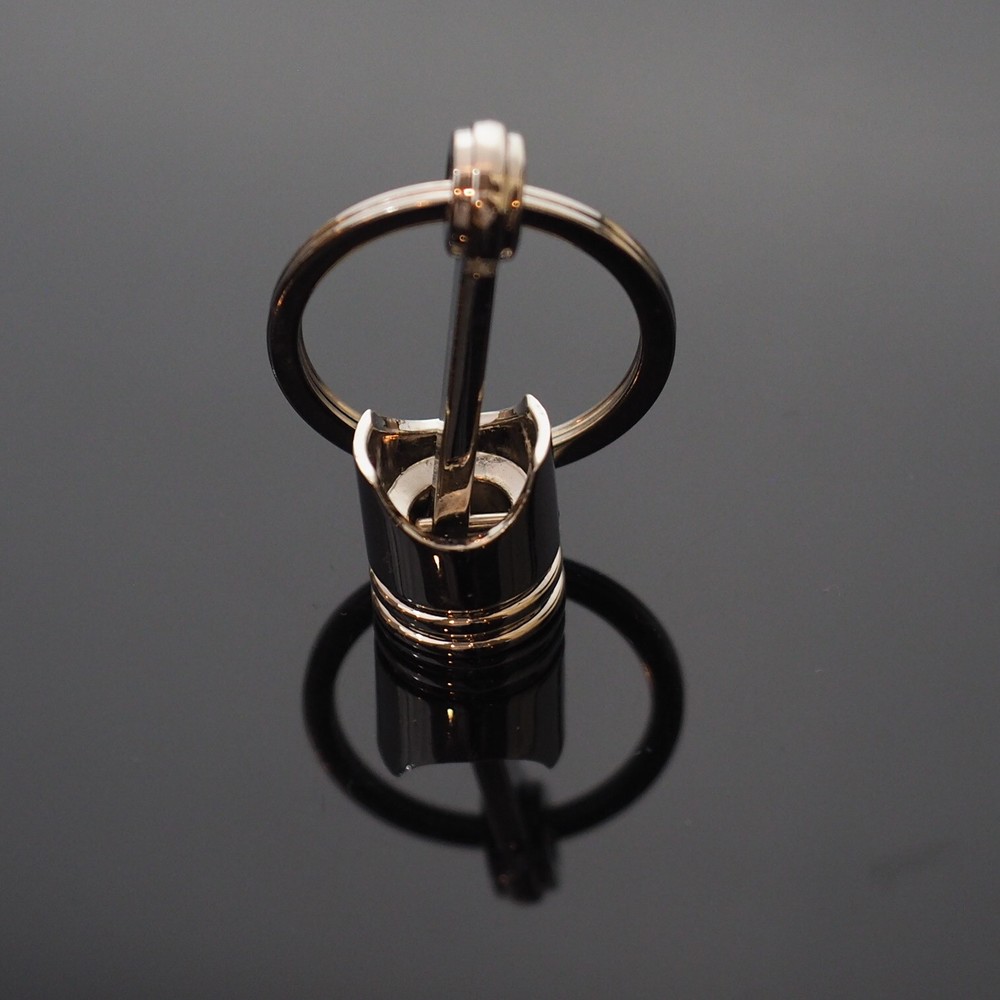 Piston Connecting Rod Car Engine Silver Metal 3D Keyring Keychain Key Chain Ring