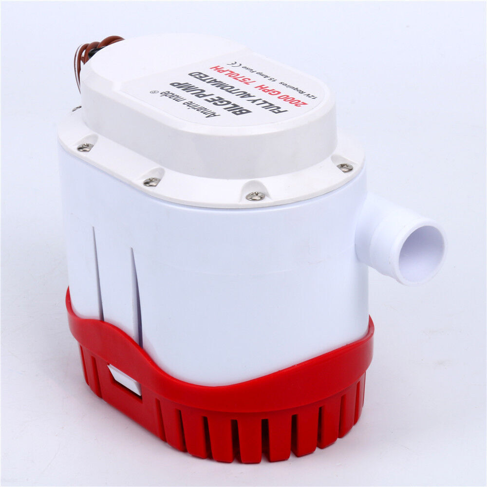 12V 2000GPH Boat Bilge Water Pump Built-In Float Switch Automatic Submersible
