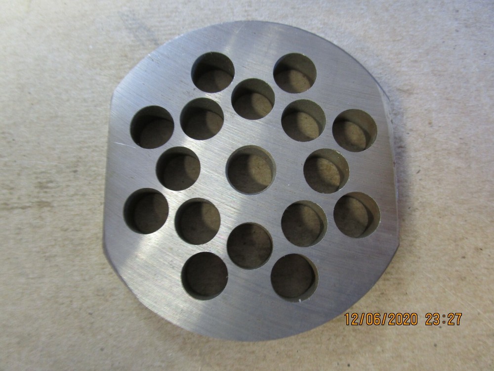 #12 GRINDER PLATE 3/8” 2 SIDE FLAT CLEVELAND STYLE