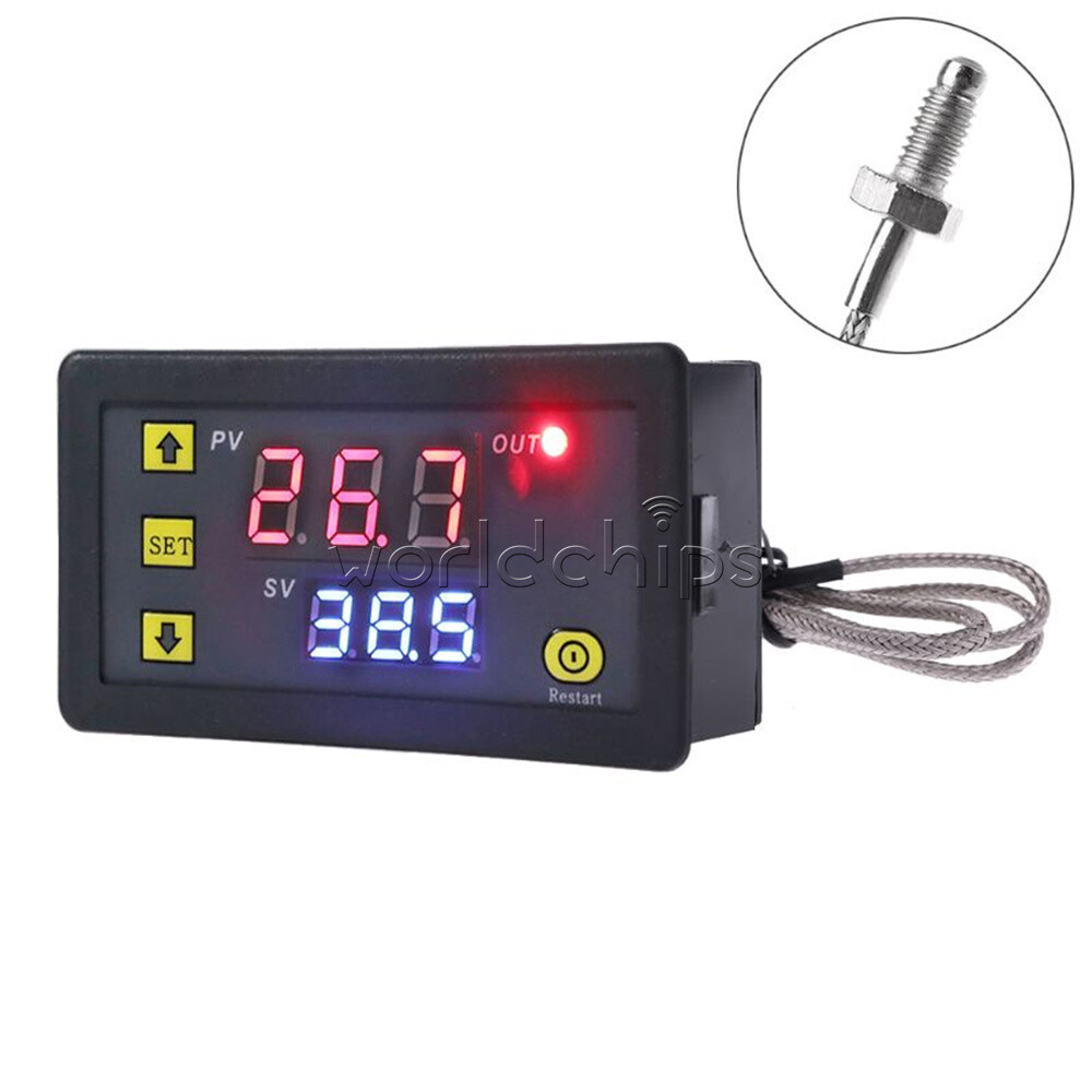 Digital K Type Thermocouple DC12V Temperature Controller Sensor Thermostat