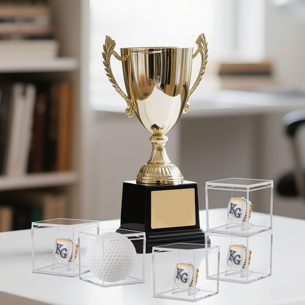 12 Pack Championship Ring Display Case Clear Acrylic 12 Pack, 12