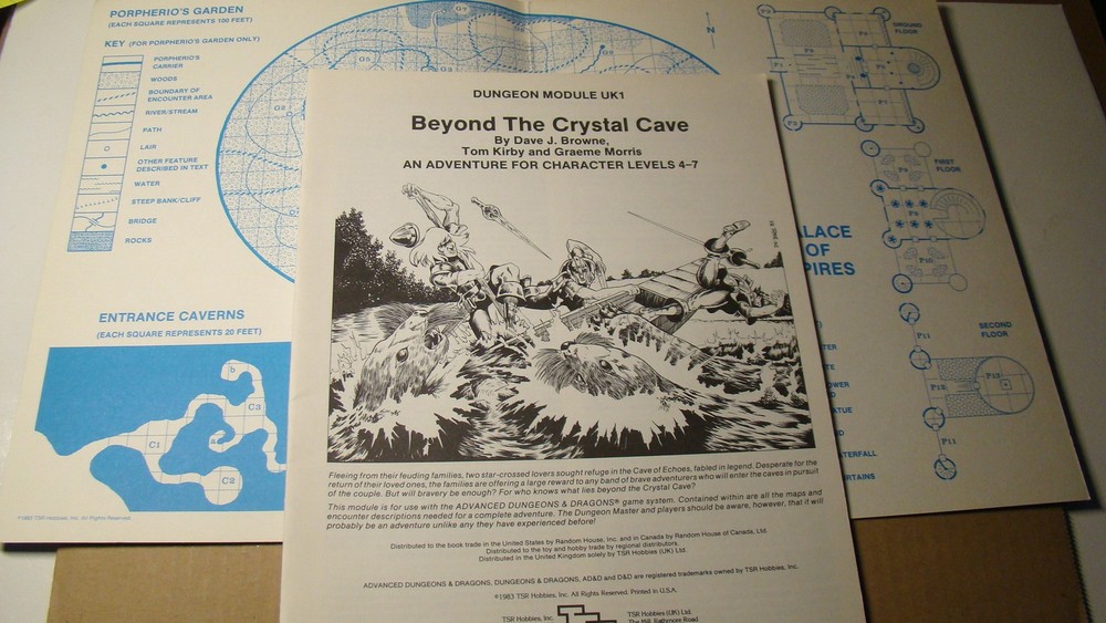 MODULE - UK1 *NICE COPY 1ST PRINT* BEYOND THE CRYSTAL CAVE - DUNGEONS DRAGONS
