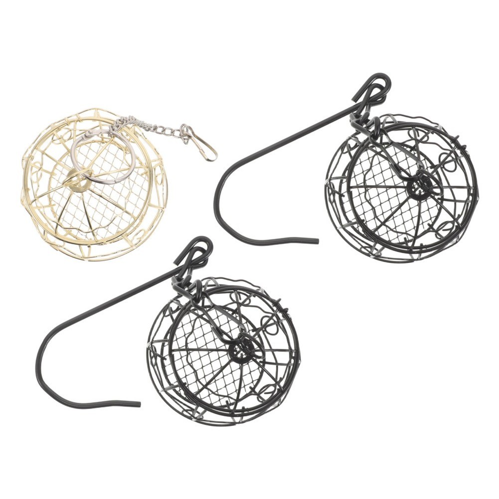 3PCS Empty Bird Nesting Material Holder: Outdoor Hanging Iron Cage - Refillable