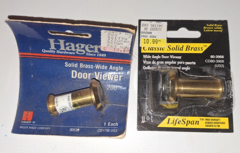 Two Solid Brass Door Viewer - Hager/Classic