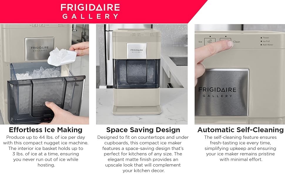 Frigidaire Nugget Ice Maker, 44 lbs. Capacity with Touchscreen Window