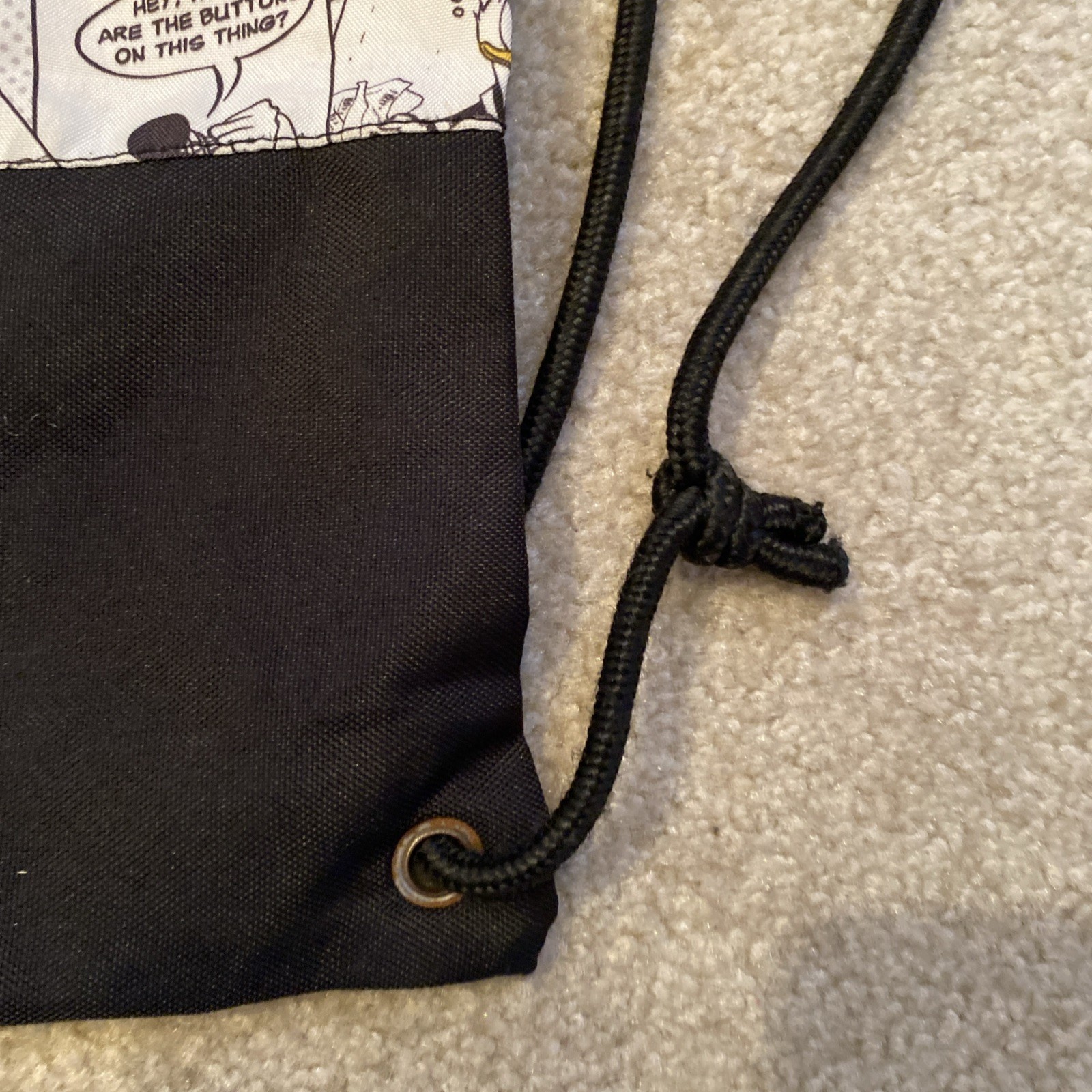 Walt Disney World Parks Drawstring Backpack Comic Strip Mickey Mouse Cinch Bag