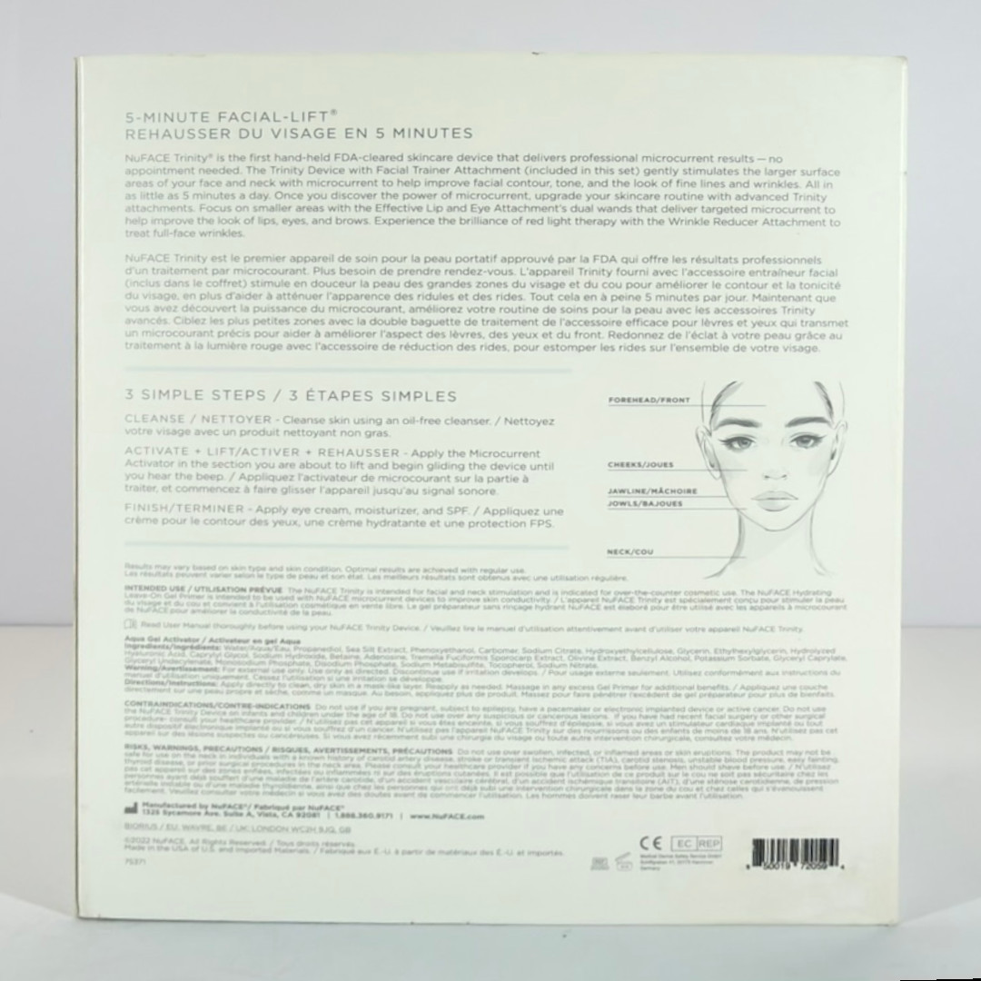 NuFACE Trinity Advanced Facial Toning Device Fine Lines Hydrating New Open Box