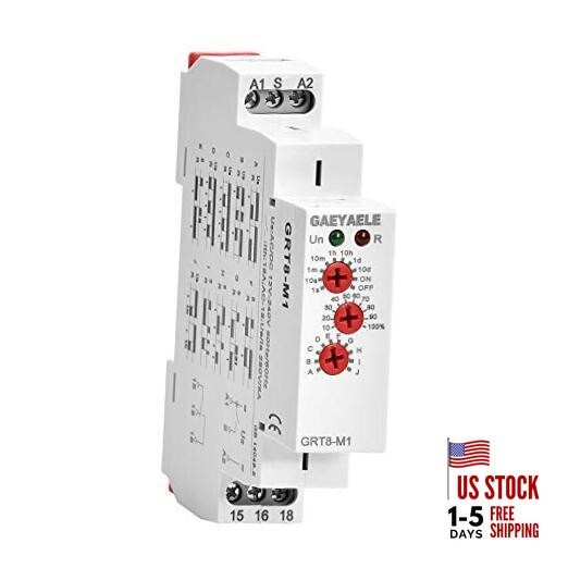 16A Multifunction Time Relay with 10 Function Choices GRT8-M1,AC/DC12V~240V