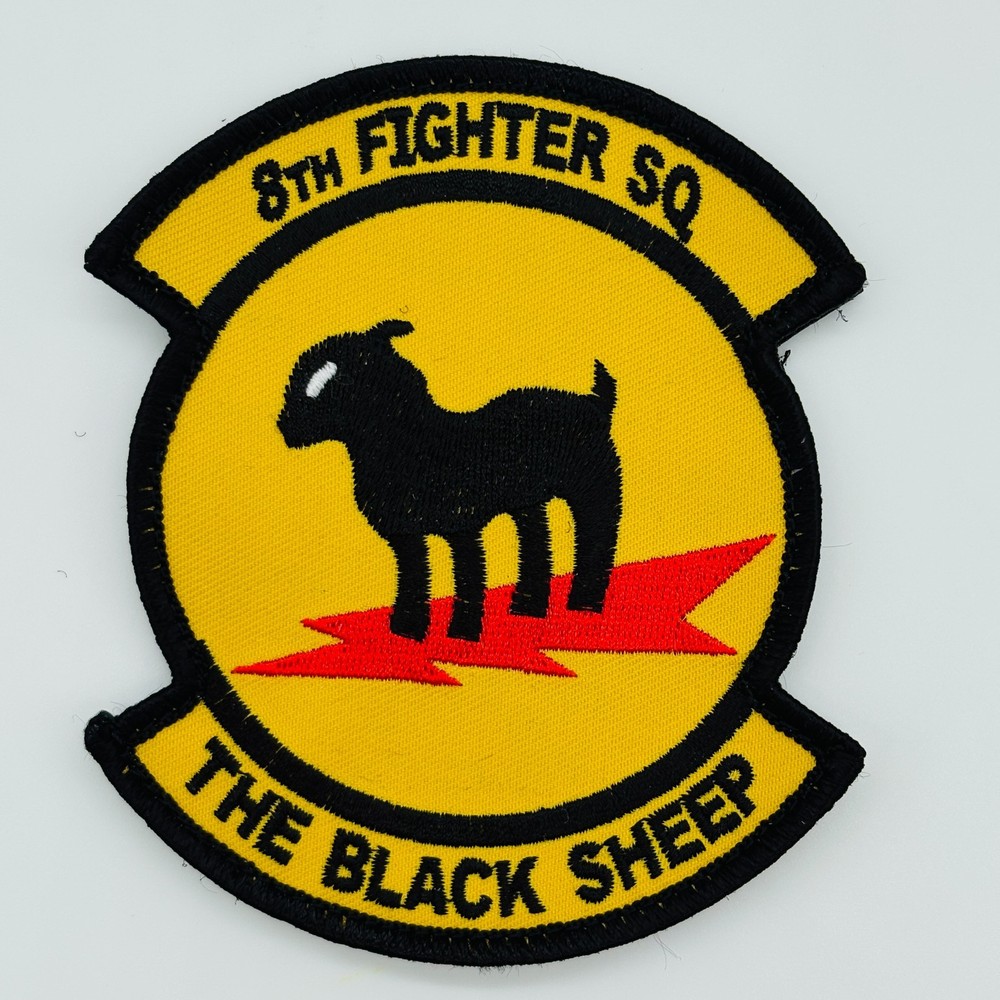 8th Fighter Squadron Black Sheep Patch, 4", Hook and Loop
