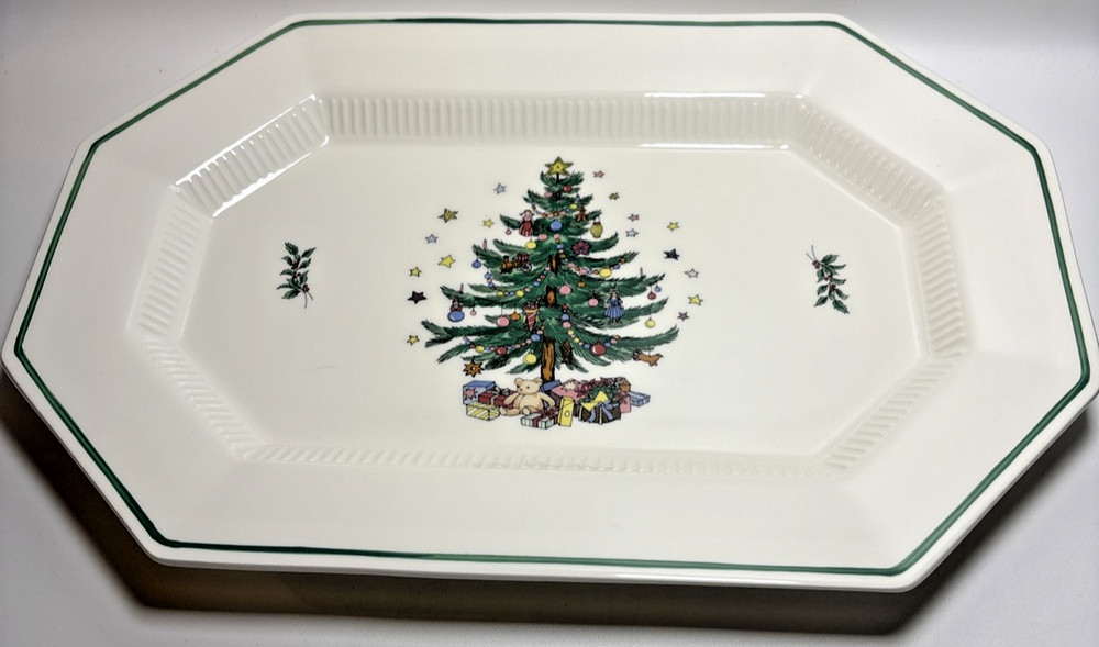Christmastime Nikko Meat Serving Platter Octagonal 16"