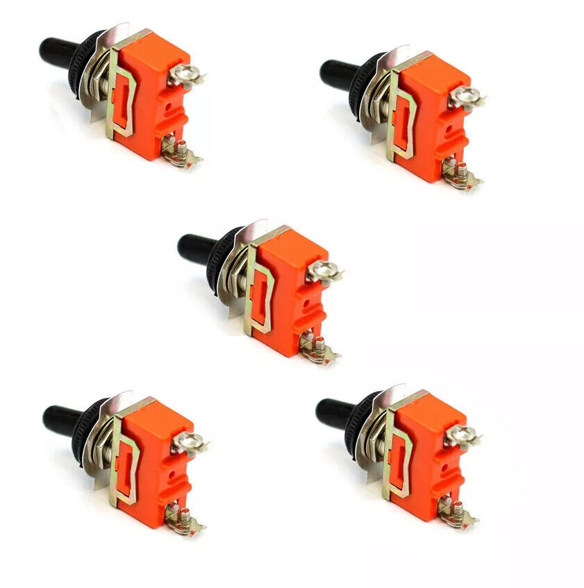 5X 12V Metal Toggle Switch ON/OFF SPST Solid Single Pole for Marine & Automotive