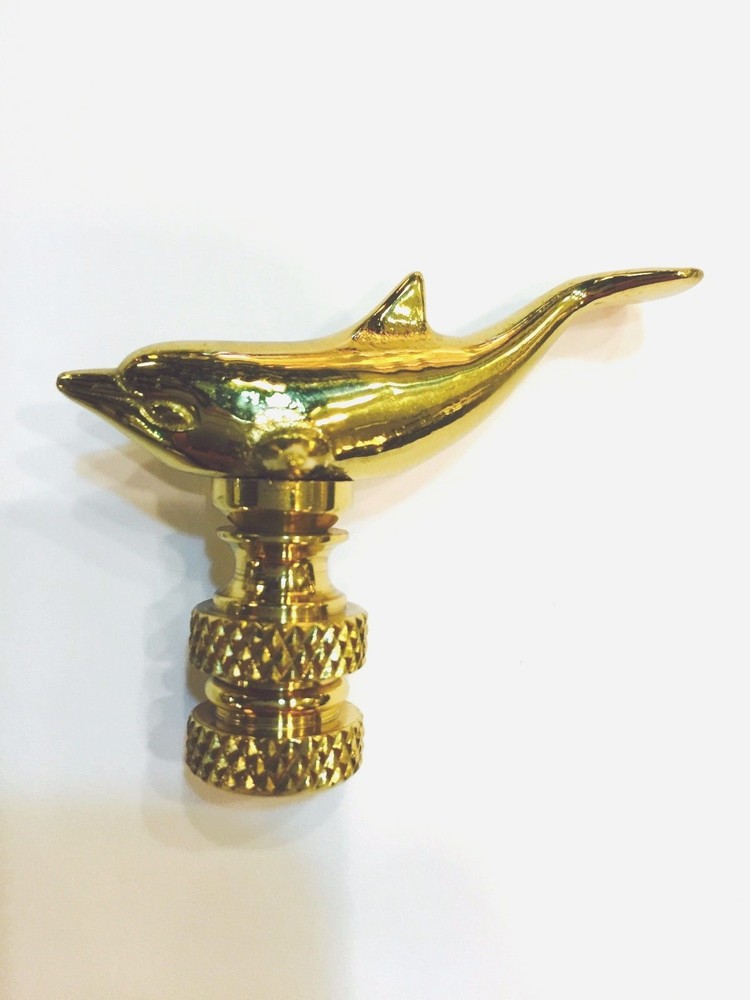 Solid Polished Brass Dolphin Finial.