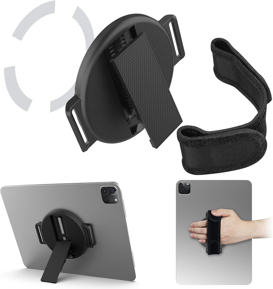 Tablet Stand with Hand Strap - Universal Tablet Hand Strap Holder & Loop Fasteni
