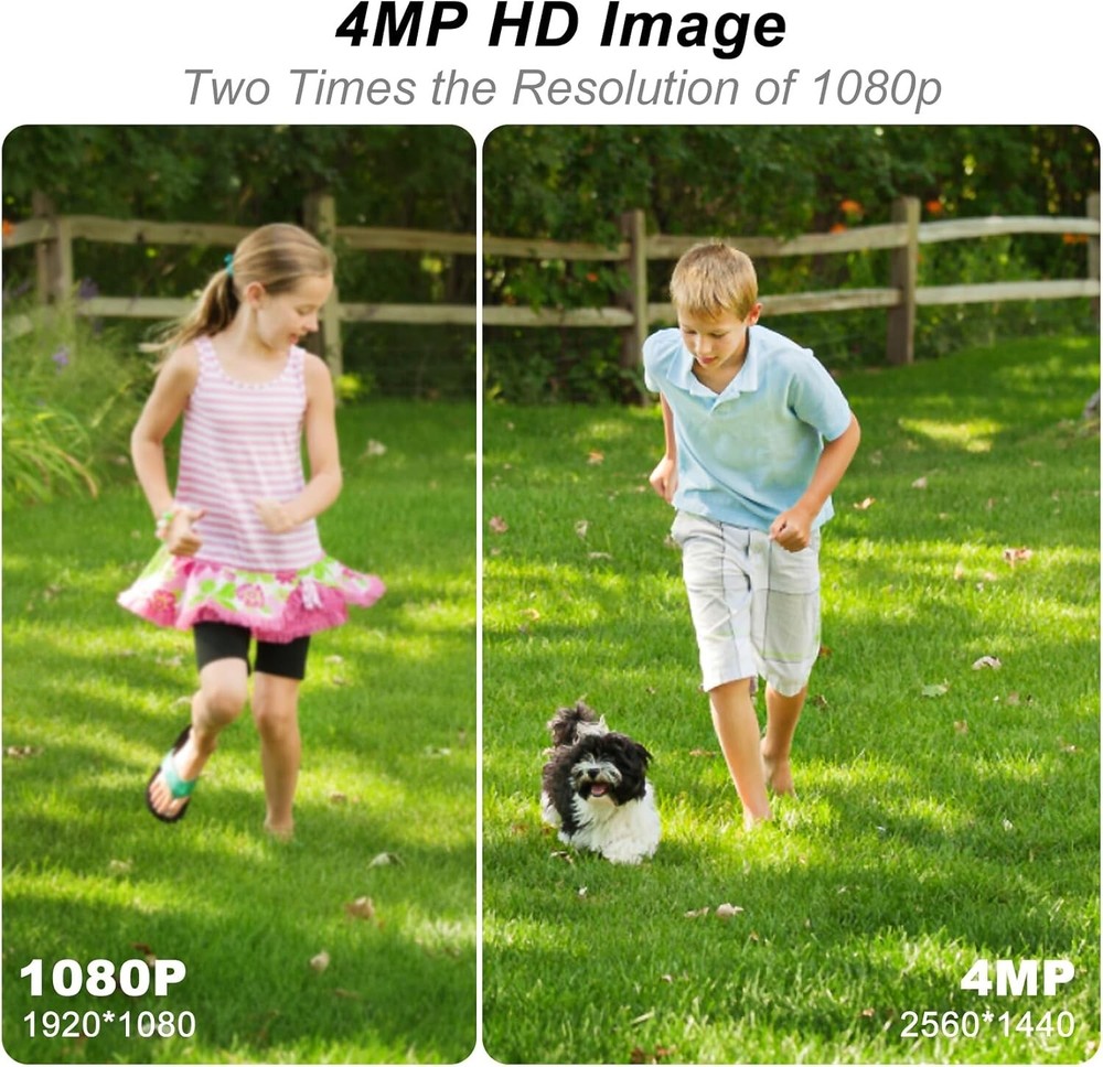 4MP Wireless Security Camera System Solar Battery Powered Home Outdoor Audio