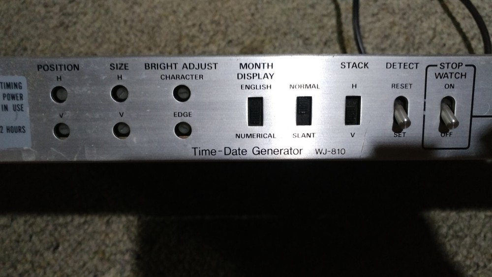 Time Date Generator Panasonic Model Wj-810 Rack Mount