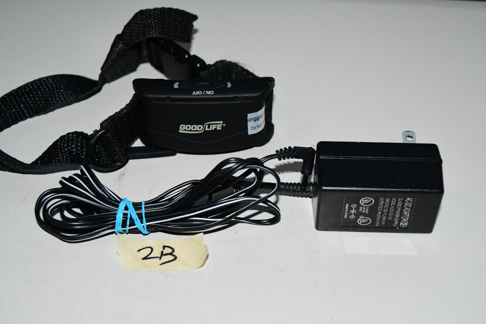 Good Life BarkWise Ultrasonic Bark Control Collar w plug NO REMOTE Clean 2b